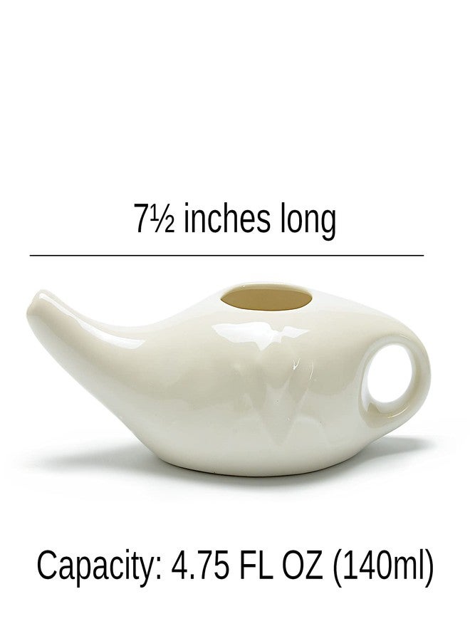 Roe & Moe Ceramic Neti Pot for Nasal Sinus Cleansing Wash Irrigation Relief - Microwave and Dishwasher Safe - Classic - Image 4